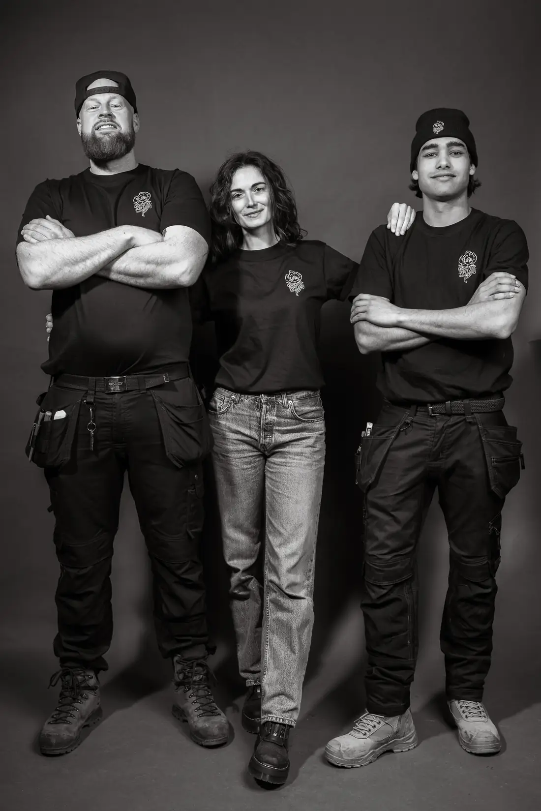 Het driekoppige team van Poppy Cool in de studio